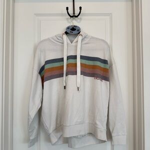 Venus White Hoodie with Multicolor Stripes